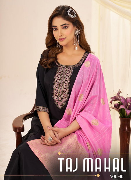 Taj Mahal Vol 10 By Blue Hills Roman Silk Kurti With Bottom Dupatta Bulk Orders In India